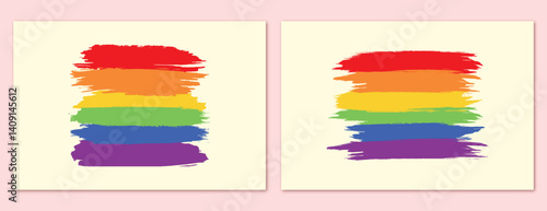 Pride month Rainbow colour background social media post and banner design with brush stock and grunge vector file support, watercolor, bisexual, colourful, festival, parades