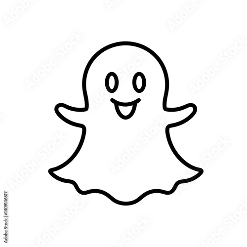 Cartoon Ghost Character for Halloween Celebration  