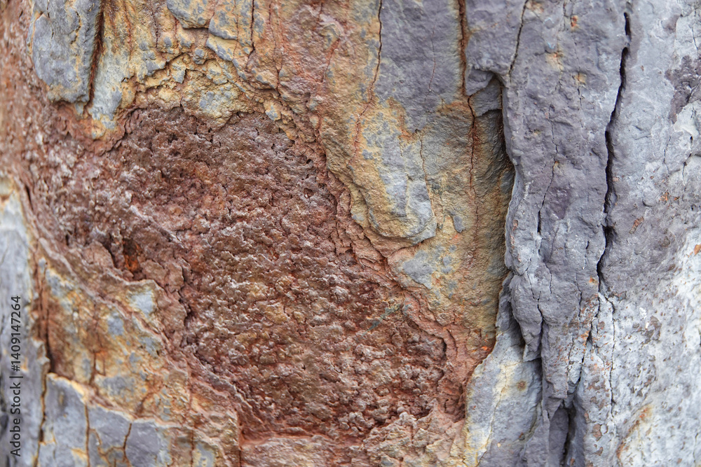 Background of textured old rusted iron with weathered and corroded surface details