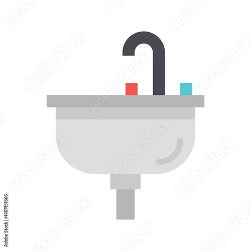 Sink icon vector image. Suitable for mobile apps, web apps and print media.