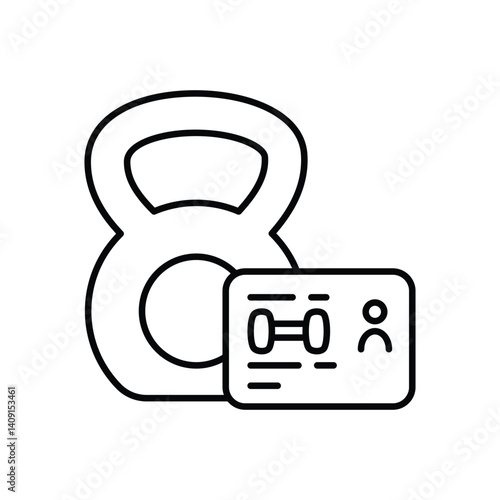 Gym Membership Card icon vector stock illustration