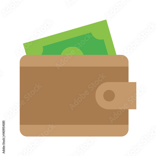 Wallet full of money icon vector image. Suitable for mobile apps, web apps and print media.