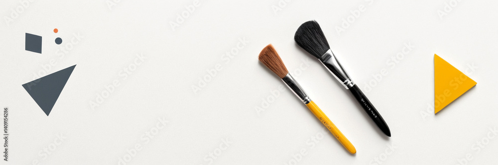Fototapeta premium Geometric makeup brush display