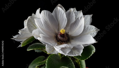 Homemade flower on black background