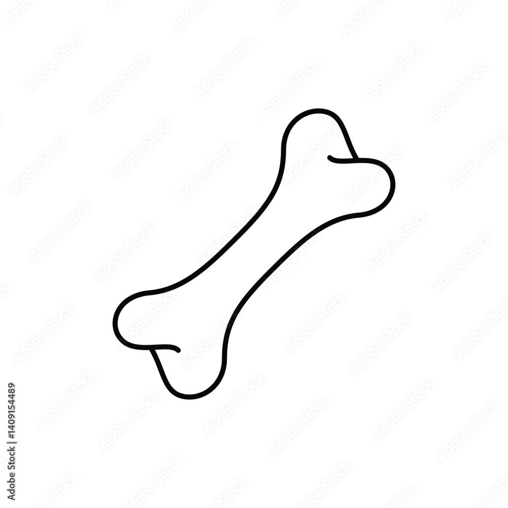 Bone line icon design with editable stroke on a white background Bone line icon design with editable stroke on a white background