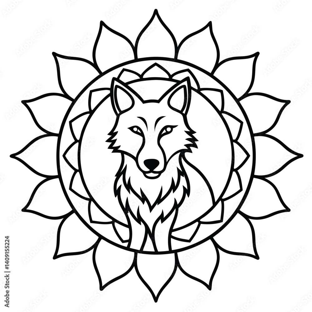 Fototapeta premium Tribal Lion Head Tattoo Vector Illustration