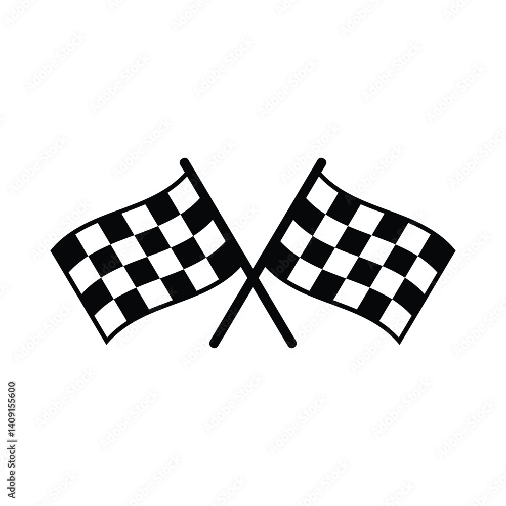 Fototapeta premium Racing flag icon. Start and finish flag symbol for competition or sports events