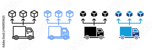 Distribution Icon Set Multiple Style Collection