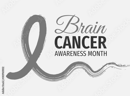 Brain Cancer Awareness Month banner. Symbol of the fight against brain cancer.