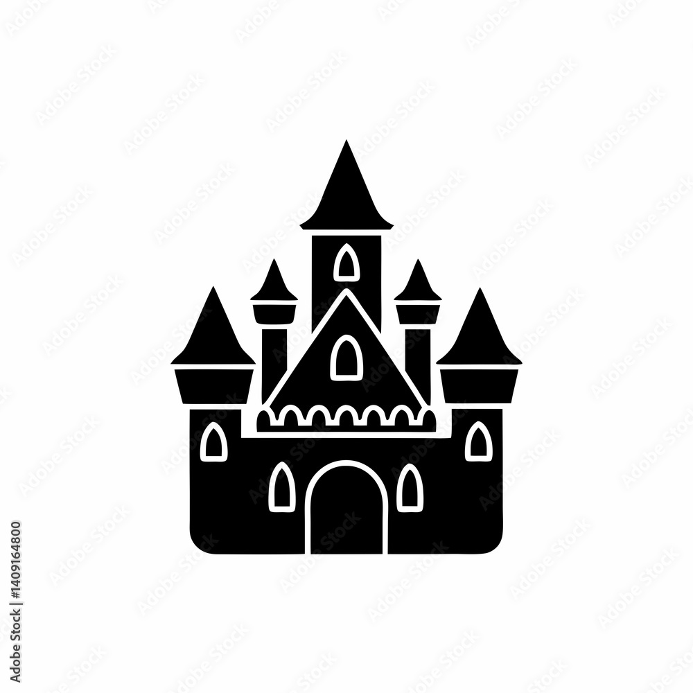 creative details Castle Icon Vector Illustration creative details Castle Icon Vector Illustration