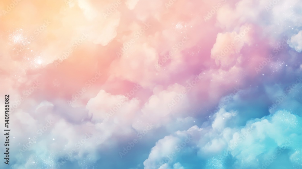 Fototapeta premium Elegant abstract wallpaper with soft gradient blobs in light pastel aurora colors