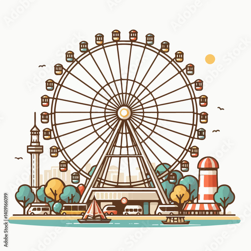 ferris wheel vector illustration