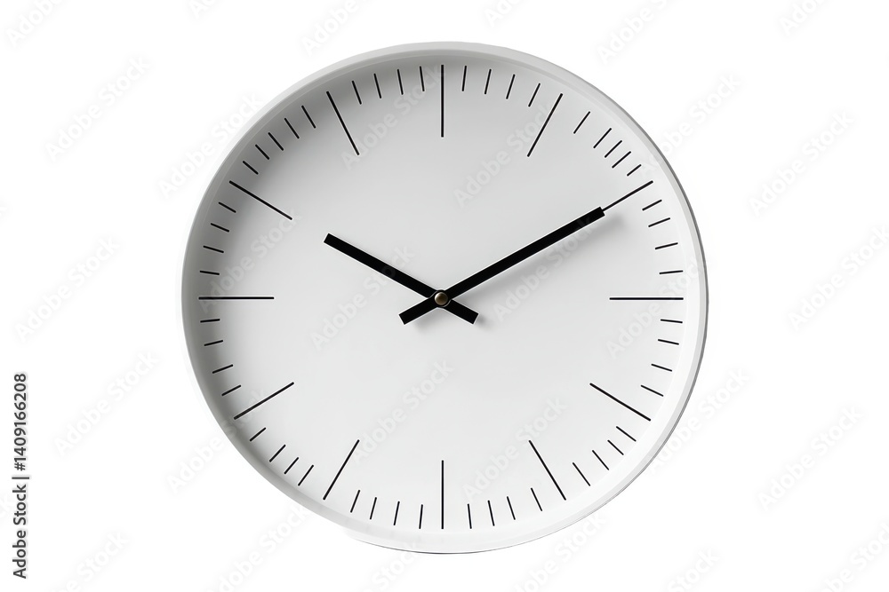 Minimalist clock face close up on white background csvgen Minimalist clock face close up on white background csvgen