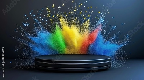 Wallpaper Mural Colorful powder explosion art studio setting digital artwork creative environment dynamic viewpoint vibrant concept Torontodigital.ca