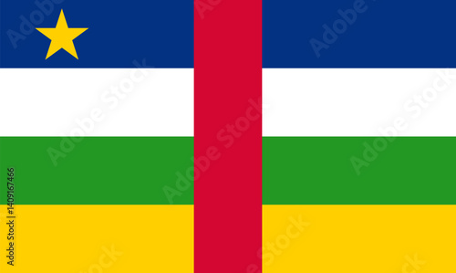 Central African Republic flag design. Central African Republic national flag Vector illustration. Central African Republic official color flag design.
