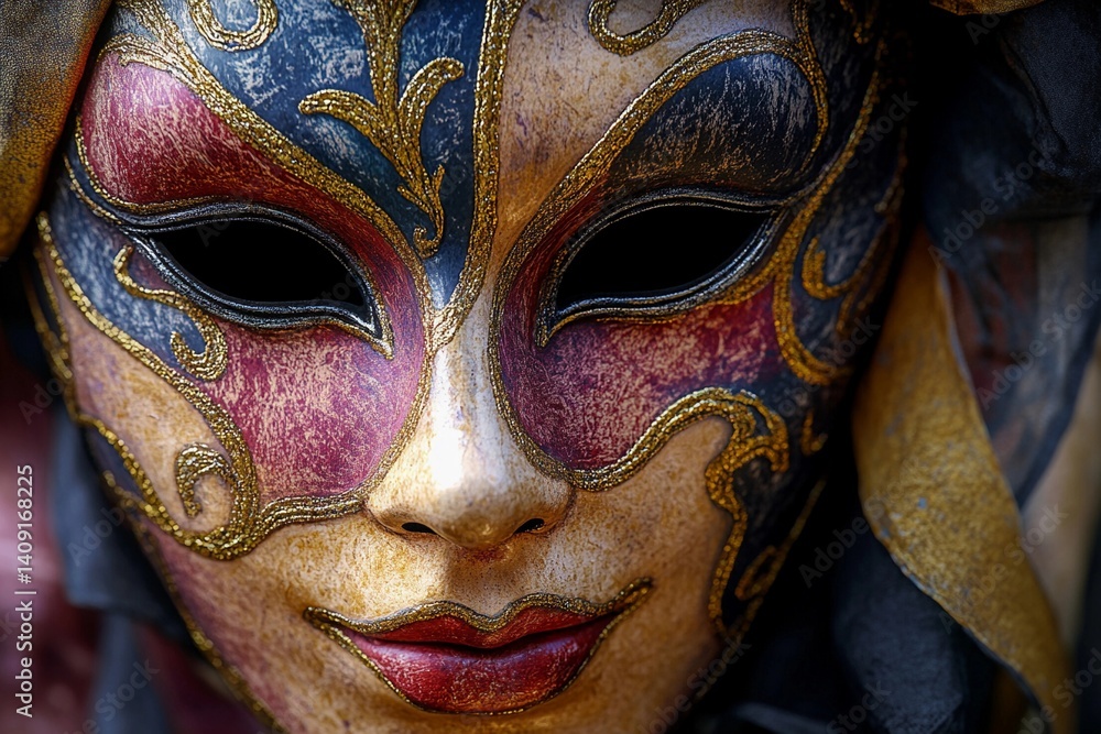Intricate Theater Mask Showcasing Stunning Artistry and Vibrant Colors. Generative AI Intricate Theater Mask Showcasing Stunning Artistry and Vibrant Colors. Generative AI