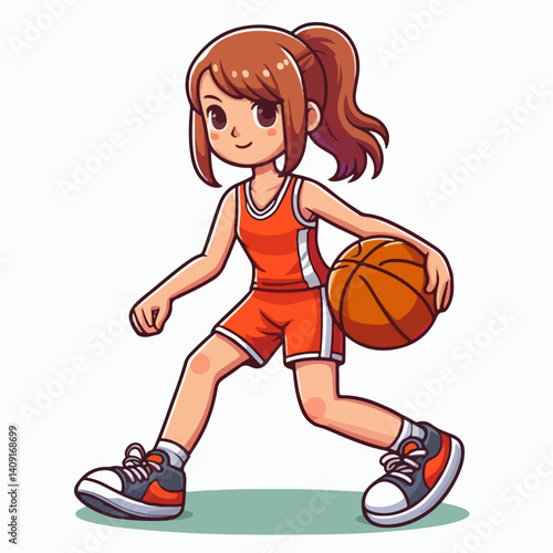 cartoon vector illustration of basketball player