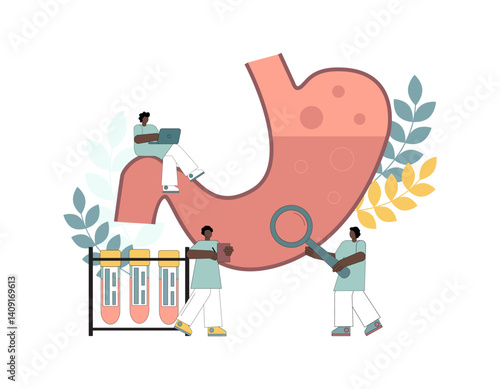 Stomach treatment. Survey. Establishing a diagnosis.eps