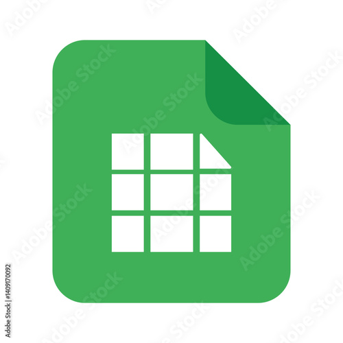 Green Spreadsheet Icon Representing Data Management