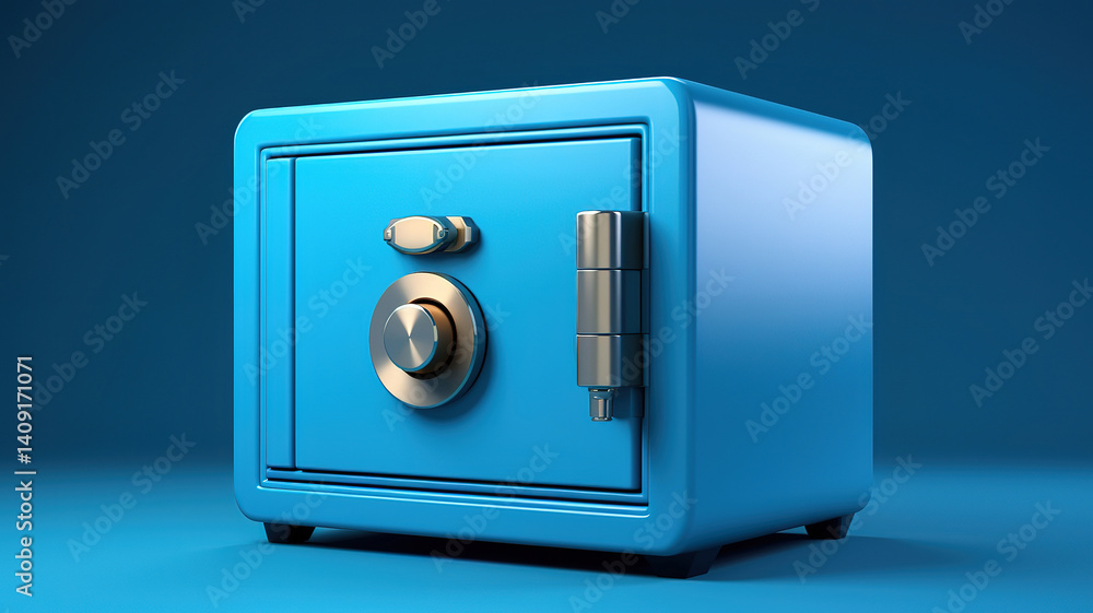 Banking Safety Concept with Locked Safe Box Illustrations Banking Safety Concept with Locked Safe Box Illustrations