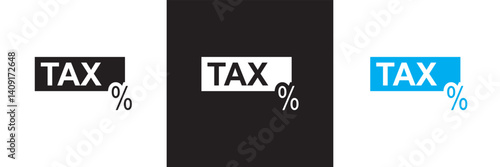 Tax  icon set. Vector for websites, mobile interfaces, presentations, banner, visual branding etc. Vector illustration. isolated on white and black background. EPS 10