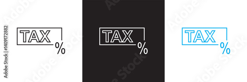 Tax  icon set. Vector for websites, mobile interfaces, presentations, banner, visual branding etc. Vector illustration. isolated on white and black background. EPS 10