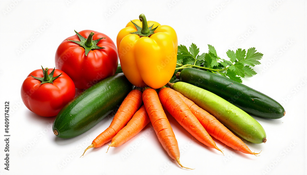 Fresh Vegetables Arrangement on White Background Fresh Vegetables Arrangement on White Background