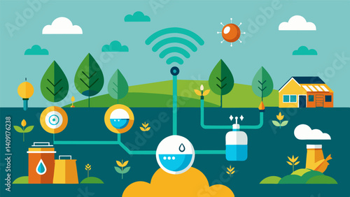 Precision Agriculture IoTbased water conservation allows for precision agriculture where crops can receive the exact amount of water needed in specific areas reducing waste and. Vector illustration