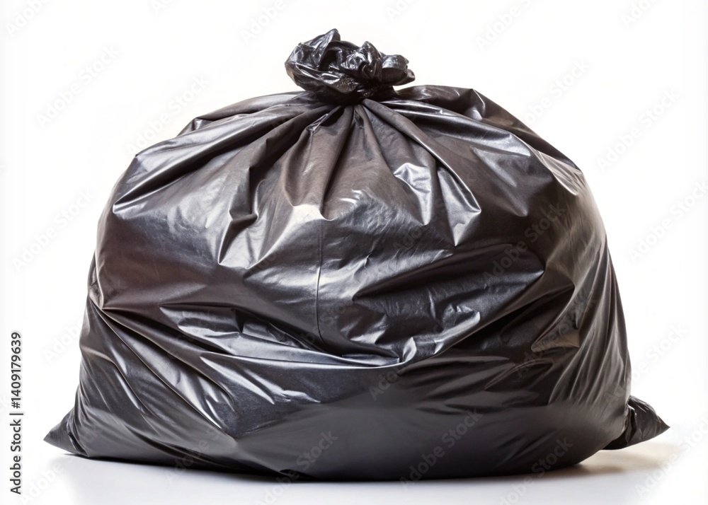 Close Up Of A Garbage Bag On White Background Close Up Of A Garbage Bag On White Background