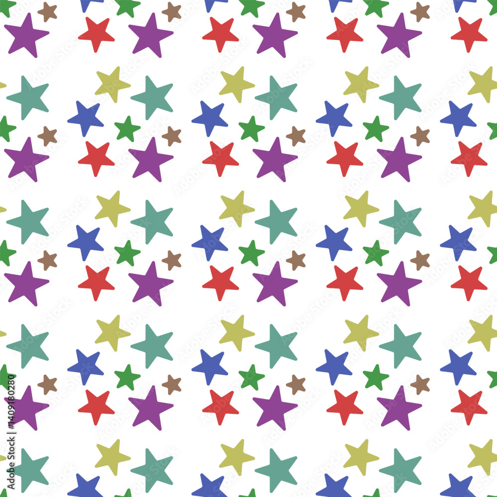 Fototapeta premium Colorful star seamless on white backround Eps 10