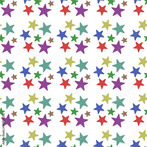 Colorful star seamless on white backround Eps 10