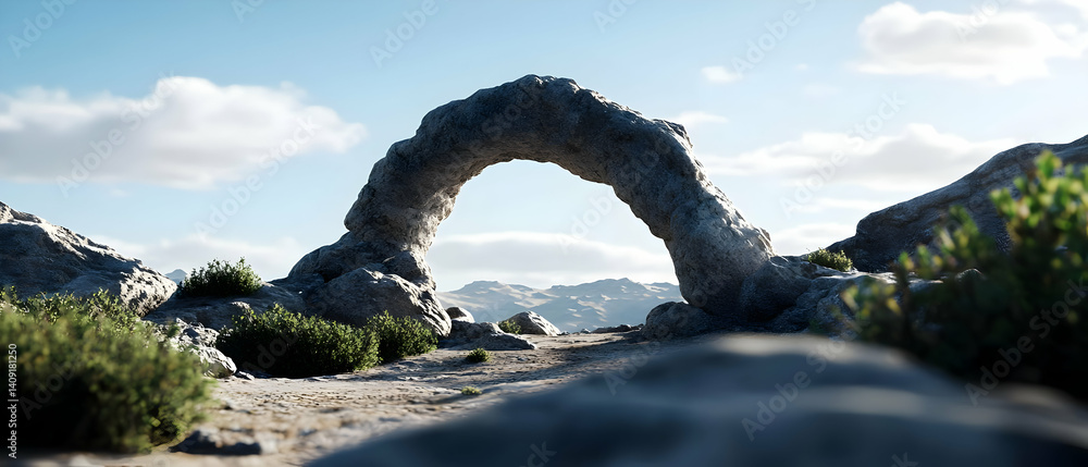Fototapeta premium Majestic Stone Archway in a Desolate Landscape