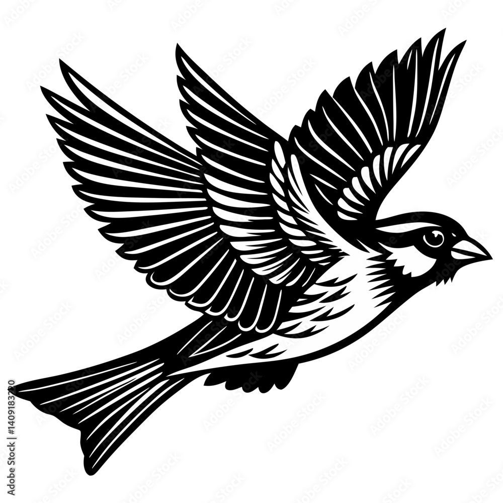 Obraz premium Sparrow silhouette