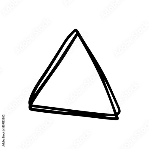 Triangle hand draw icon vector. Delta illustration sign. Geometric figure symbol or logo.