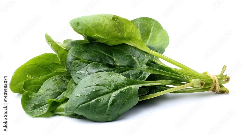 Fresh Spinach Bunch Isolated on White Background Fresh Spinach Bunch Isolated on White Background