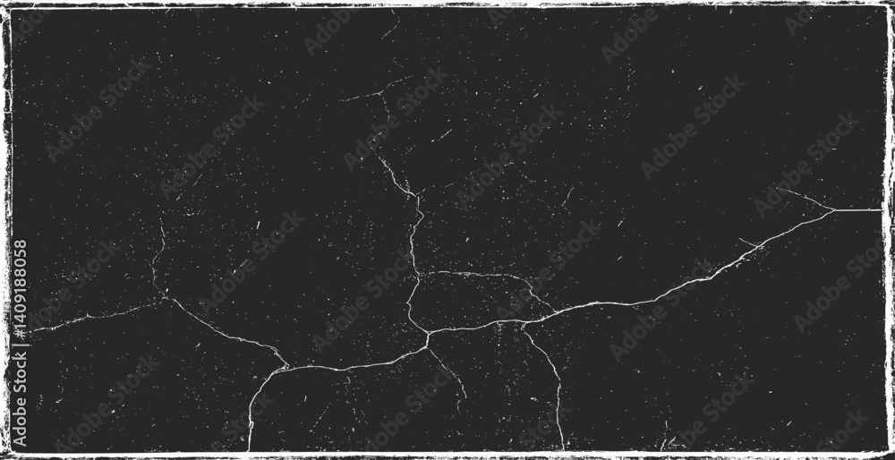 Grunge texture pattern frame. Black design border. Old paper vector illustration.