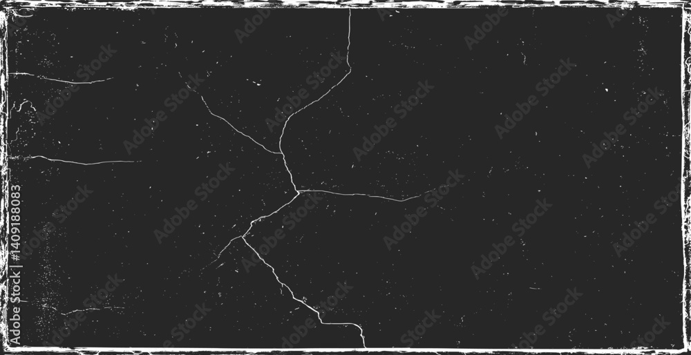 Grunge texture pattern frame. Black design border. Old paper vector illustration.