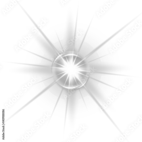 Gloves light effect. Star burst with glitter on white background. Vector illustration.