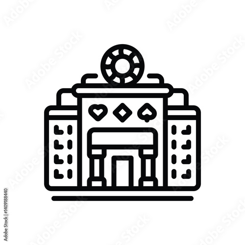 Black line icon for casino