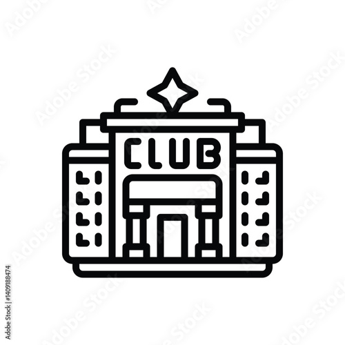 Black line icon for club