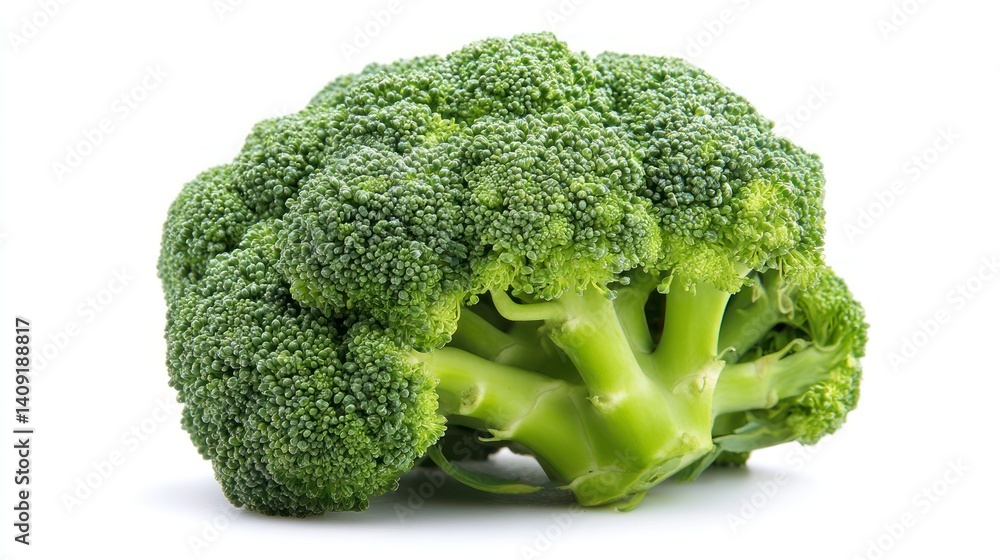 Fresh Broccoli Floret Isolated on White Background Fresh Broccoli Floret Isolated on White Background