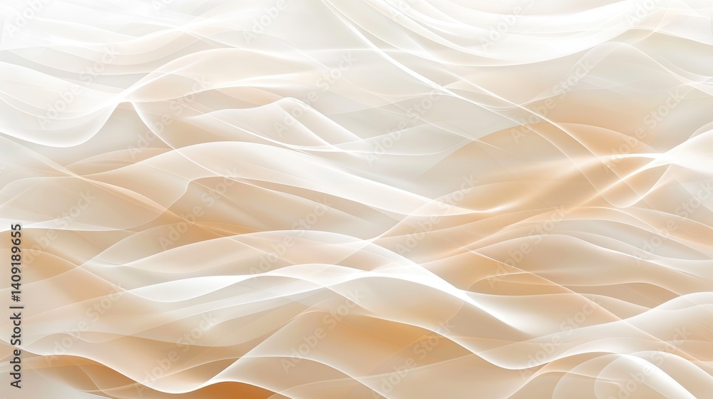 Obraz premium Abstract beige color wave flowing express the energetic signal. Seamless texture of vividness curve swirling convey sense of harmony and wonderful scene perfect for effect and graphic design. AIG51.