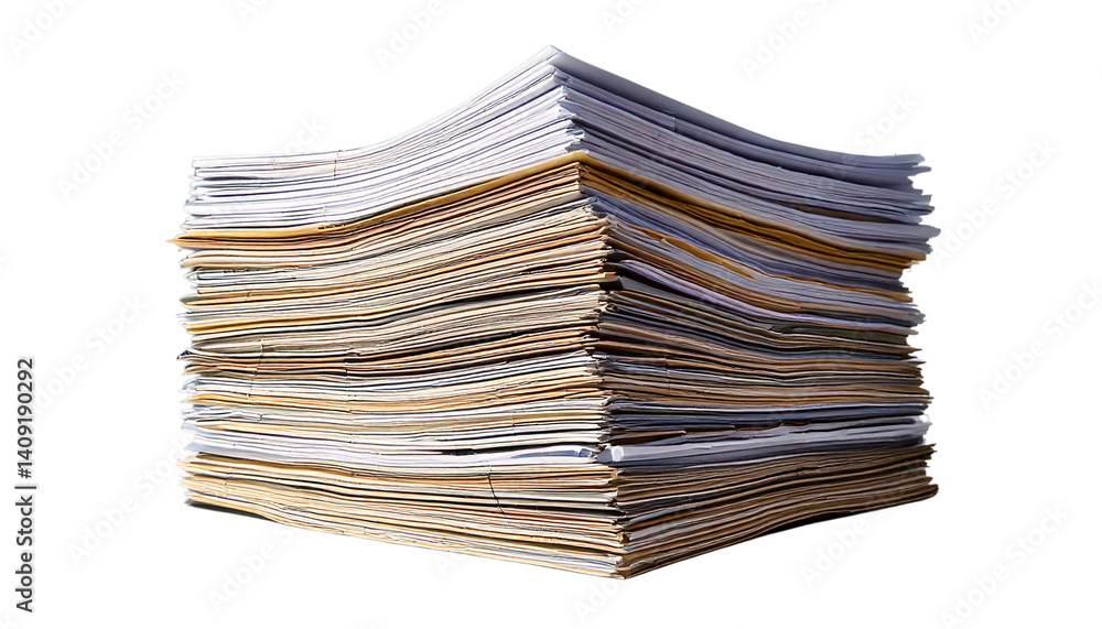 Arranged Stack of documents isolated on transparent background Arranged Stack of documents isolated on transparent background