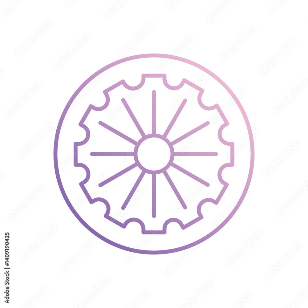 Ashoka Chakra icon vector stock illustration Ashoka Chakra icon vector stock illustration