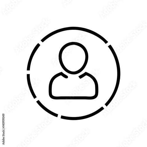 Minimalist user icon in circle outline