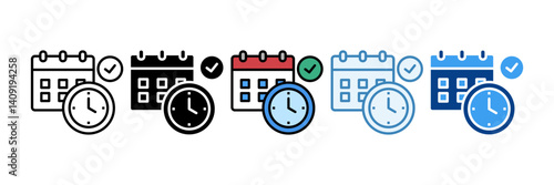 Time Discipline  Icon Set Multiple Style Collection