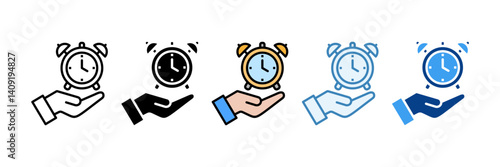 Time Awareness  Icon Set Multiple Style Collection