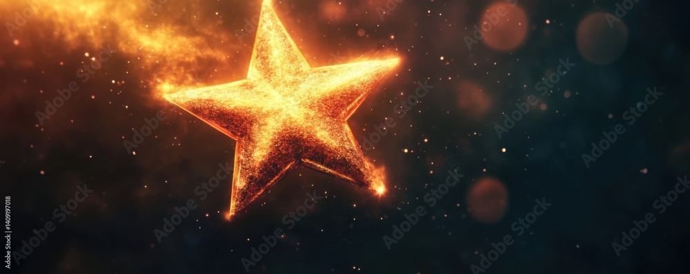 Fiery Star: A Celestial Spark in the Cosmos Fiery Star: A Celestial Spark in the Cosmos