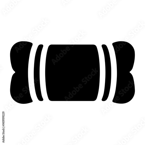 Contemporary Pictogram Vector Featuring A Bolster Pillow Icon Ideal For Bedding Or Home Decor Illustrations

