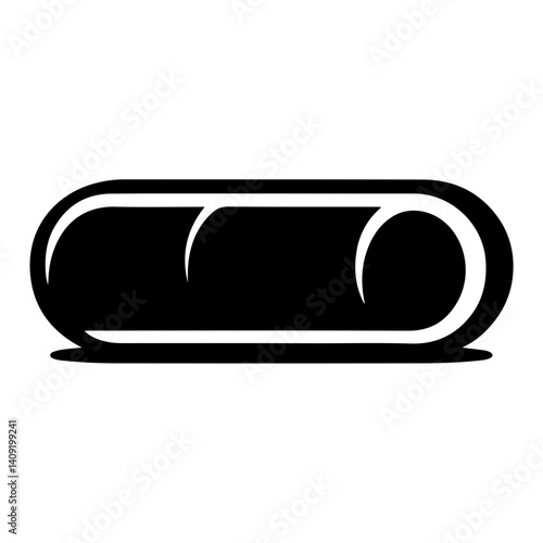 Contemporary Pictogram Vector Featuring A Bolster Pillow Icon Ideal For Bedding Or Home Decor Illustrations

